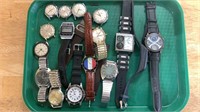16 vintage men’s wristwatches including a
