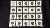 Coins - 19 different Indian head pennies,