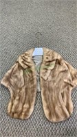 Mink fur coat stole or wrap - silk lined with