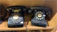 2 vintage rotary telephones - one from the 1960s