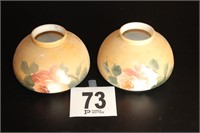 Pair Painted Founts 8"