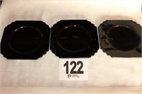 Three Onyx Glass Plates 8"