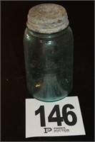 Boyd Blue Glass Quart Jar