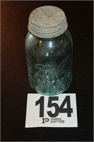 Blue Glass Ball Quart Jar