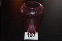 Cranberry Glass Fount 10"