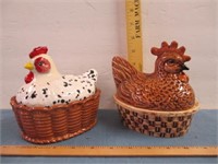 Rooster & Hen on Nest - hen has a chigger