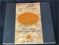 Cal Ripken autograph, the Baltimore Orioles