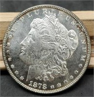 1878 Morgan Silver Dollar, 7 Tail Feathers, MS62