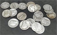 (20) Silver Mercury Dimes w/Dates