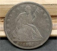 1861-O Seated Half Dollar, VF