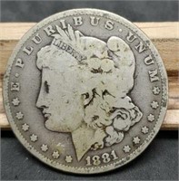 1881-CC Morgan Silver Dollar, VG8 From Album