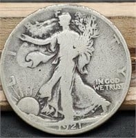 1921 Walking Liberty Half Dollar, G, Key Date