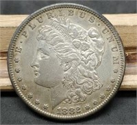 1882-S Morgan Silver Dollar, AU From Album