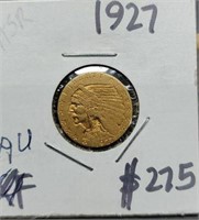 1927 Two and a Half Dollar Gold Indian, AU
