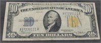 1934A Ten Dollar Silver Cert. Note of N. Africa