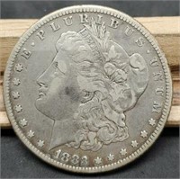 1883-S Morgan Silver Dollar, EF From Album