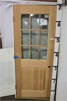 SINGLE EXTERIOR WOOD DOOR WITH PANEL WINDOWS