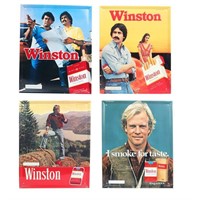 Lot of 4 Vintage Winston Cigarette Ad Signs