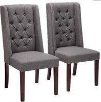 Blythe Tufted Fabric Dining Chairs, 2-Pcs Set