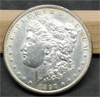 1897-S Morgan Silver Dollar, AU58