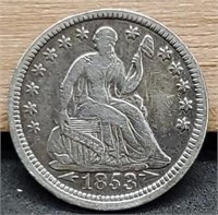 1853 Seated Liberty Half Dime, VF