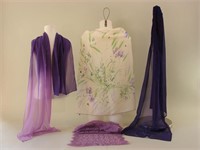 Lot of 4 Early Purple Scarves