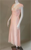 1930s Pink Bias Cut Nightgown