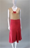 1920s Pink Crepe Dress