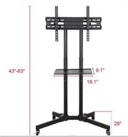 Mobile TV Cart Stand for 32 to 65 Inch Flat Screen