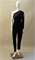 70s Black  Jersey Jumpsuit