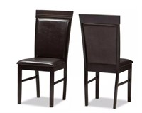 Set of 2 Faux Leather Upholstered Dining Chairs