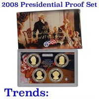 2008 PRESIDENTIAL Dollar Proof Set DEEP CAMEO Mint