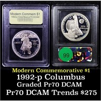 Proof 1992-P Columbus Modern Commem Dollar $1 Grad