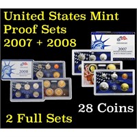 Group of 2 United States Proof Sets 2007 & 2008 28