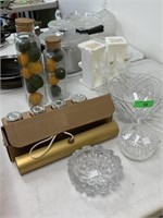 LOT OF MISC GLASS CRYSTAL DECOR