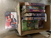 LOT OF MISC VHS MOVIES AND DVDS