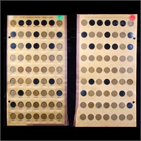 Partial Lincoln Cent Board 1909-1931 46 coins