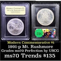 1991-p Mount Rushmore Modern Commem Dollar $1 Grad
