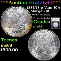 ***Auction Highlight*** 1887/18-p Vam 10A Morgan D