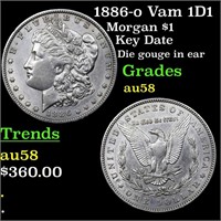 1886-o Vam 1D1 Morgan Dollar 1 Grades Choice AU/BU