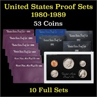 Group of 10 United States Proof Sets 1980-1989 53