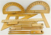 * Vintage Chalk Board Tools: Compasses,