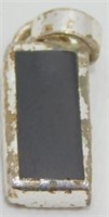 Vintage Sterling Silver Onyx Rectangular Pendant