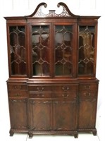 Monumental breakfront china cabinet by Hathaways