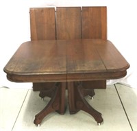 Antique Walnut Dining Table w/ 3 Leaves