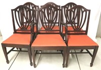 Set of 6 Mahogany Shield Back Chairs