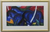 Blue Horses Giclee By Marc Franz