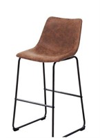 29" Camel Faux Leather Upholstered Bar Stool, (2)
