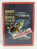 Fishing Tin Sign/Poster (16 1/2" x 12")