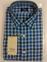 ThreadChamps: Mens Dress Shirt (Size:XL, Blue/Gree